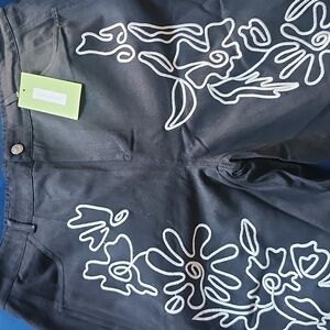 Floral Embroidered Women's Pants